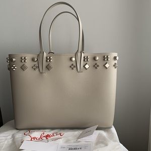 Christian Louboutin Cabata Empire Spike Studded Leather Tote Bag